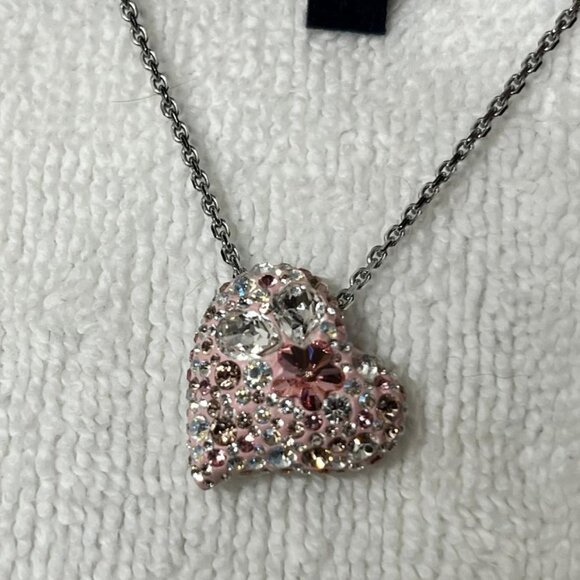 COPY - Swarovski Pink Floating Heart Pendant "ALANA" - Picture 2 of 2